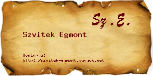 Szvitek Egmont névjegykártya